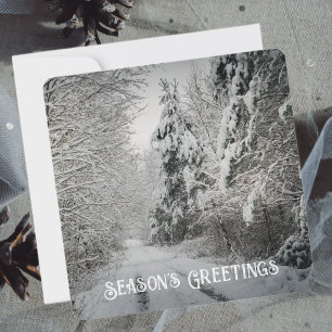 Tarjeta Festiva Viaje de invierno a través del bosque