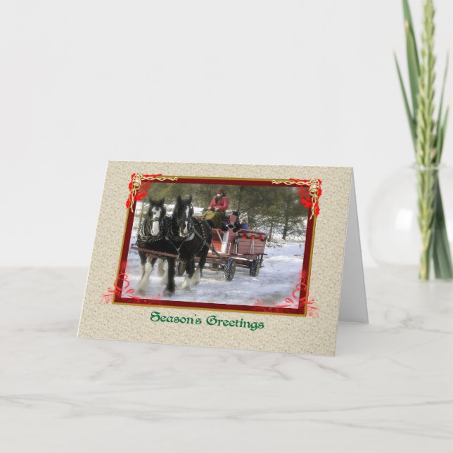 Tarjeta Festiva Viaje en invierno, saludos por temporada (Anverso)