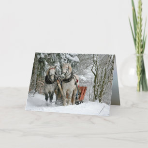 Tarjeta Festiva Viaje en Sleigh en Winter Wonderland
