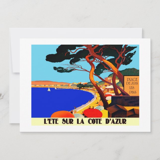 Tarjeta Festiva Viaje francés en la Costa Azul (Anverso)