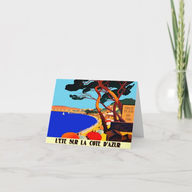 Tarjeta Festiva Viaje francés en la Costa Azul (Anverso)