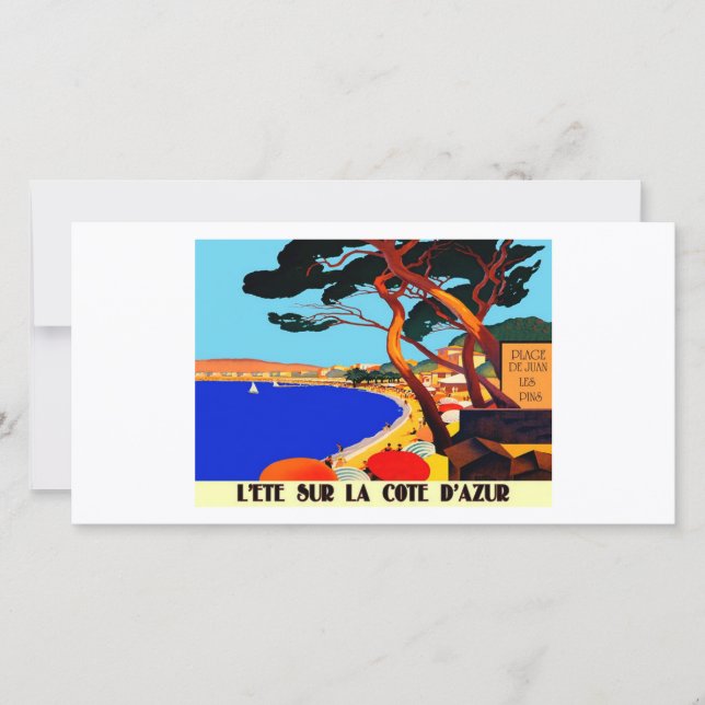 Tarjeta Festiva Viaje francés en la Costa Azul (Anverso)