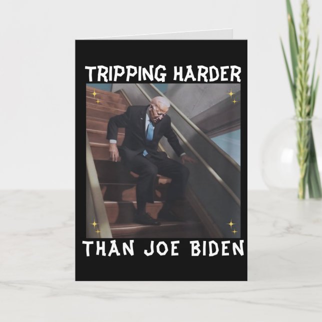 Tarjeta Festiva Viaje más duro que las navidades de Joe Biden (Anverso)