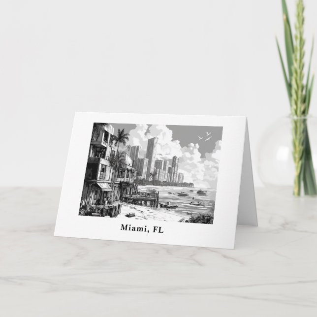 Tarjeta Festiva Viaje personalizado desde Miami FL (Anverso)