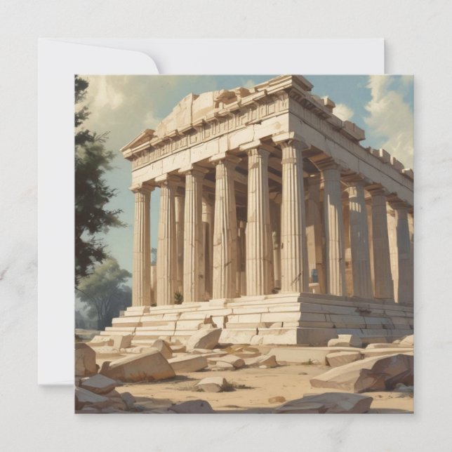 Tarjeta Festiva Viajes de época Atenas Grecia Templo del Partenón (Anverso)