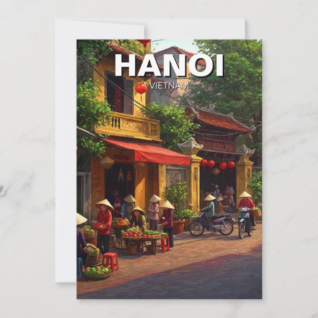 Tarjeta Festiva Viajes de Hanoi Vietnam (Anverso)