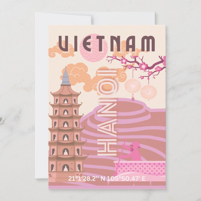 Tarjeta Festiva Viajes de Vietnam, retro (Anverso)
