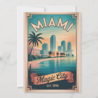 Viajes Retro Ciudad Mágica Miami Florida Vintage