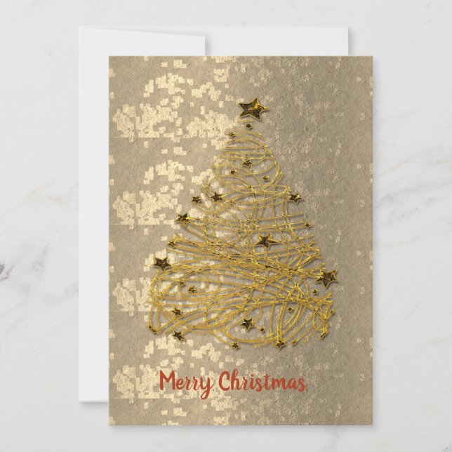 Tarjeta Festiva Vibe de temporada de vacaciones de oro (Anverso)
