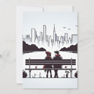 Tarjeta Festiva Vibra el amor de NYC - Minimalista moderno