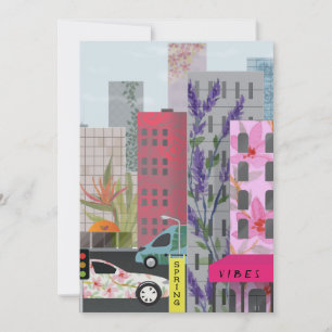Tarjeta Festiva Vibraciones de la Ciudad de Primavera Arte Urban
