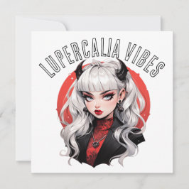 Tarjeta Festiva Vibraciones de Lupercalia Chica Demonio Gótica Día