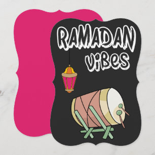 Tarjeta Festiva Vibraciones de Ramadan- Suhour, Iftar, Hilal- رمضا