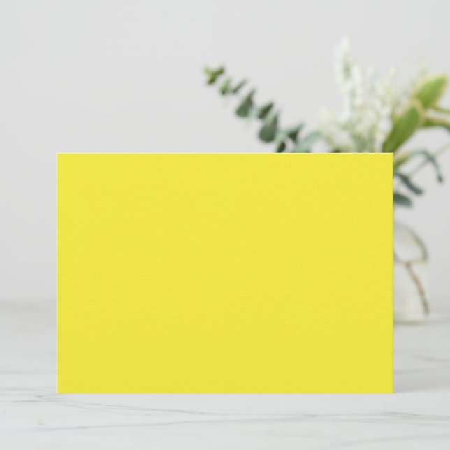 Tarjeta Festiva Vibrant Solid Yellow Background  (Anverso de pie)