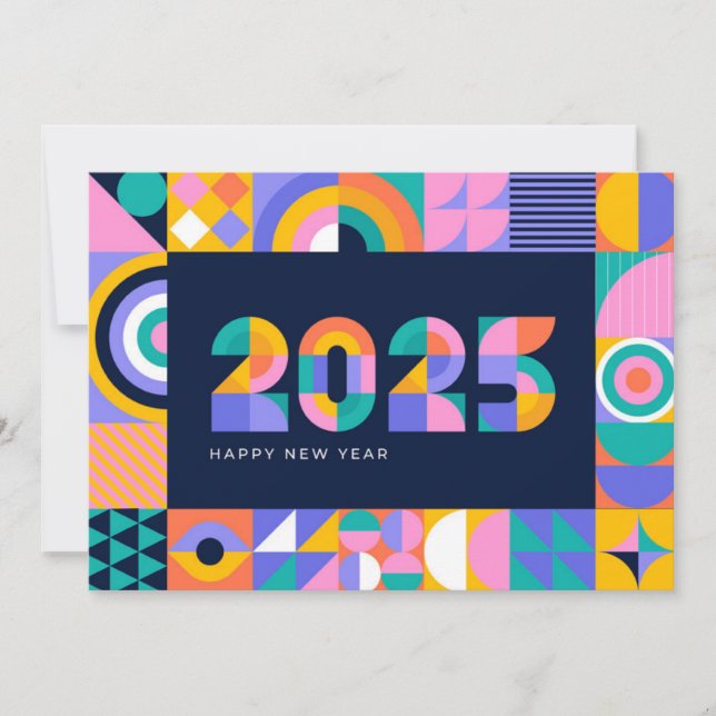 Tarjeta Festiva Vibrante Año Nuevo 2025 (Anverso)
