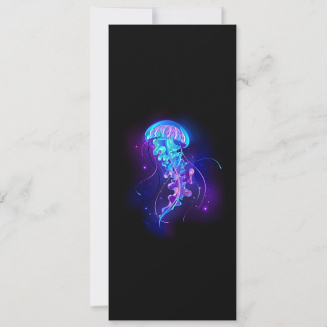 Tarjeta Festiva Vibrante color Glustre medusas (Anverso)