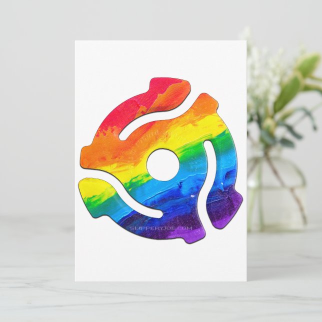 Tarjeta Festiva Vibrante de adaptador de registro de 45 RPM de plá (Anverso de pie)