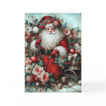 Vibrante Floral Rústico Vintage Santa