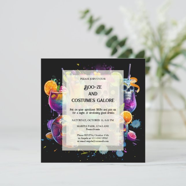 Tarjeta Festiva Vibrante Haz que tomes alcohol en la fiesta de Hal (Anverso de pie)