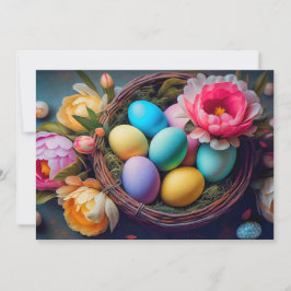 Tarjeta Festiva Vibrante Ilustracion elegante de Pascua