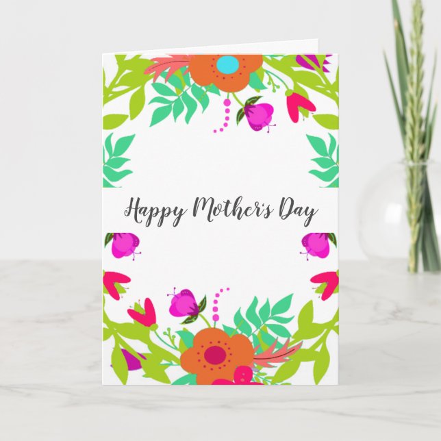 Tarjeta Festiva Vibrante primavera floral Personalizado de corona  (Anverso)