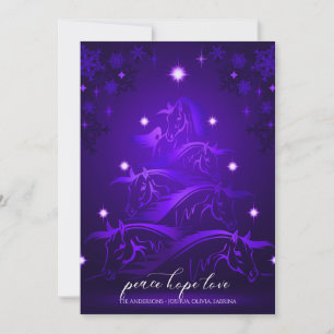 Tarjeta Festiva Vibrante Ultra Violeta Azul Abstracto Navidades Ca