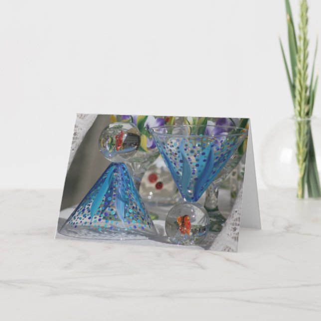 Tarjeta Festiva Vibrante Vase Glassware (Anverso)