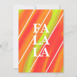 Tarjeta Festiva Vibrante Verde y Naranja Festivo Fa La La
