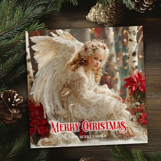 Tarjeta Festiva Victorian beautiful angel editable greeting card (Victorian beautiful angel editable greeting card)