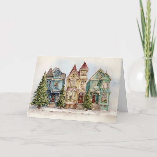 Tarjeta Festiva Victorian Christmas (Anverso)