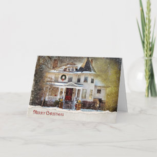 Tarjeta Festiva Victorian Christmas Home