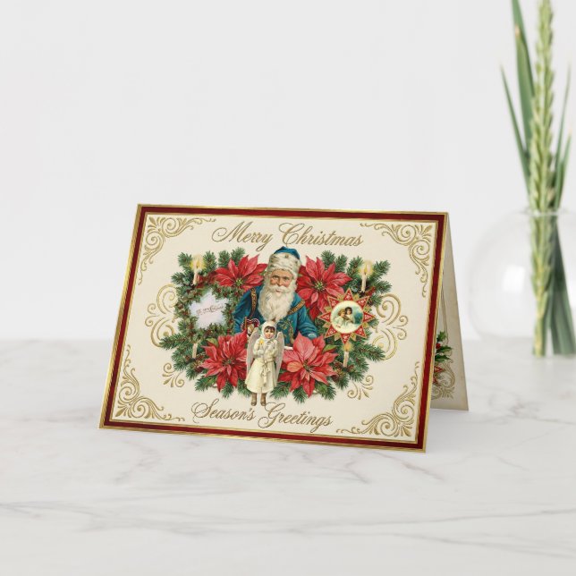 Tarjeta Festiva Victorian Vintage Christmas (Anverso)