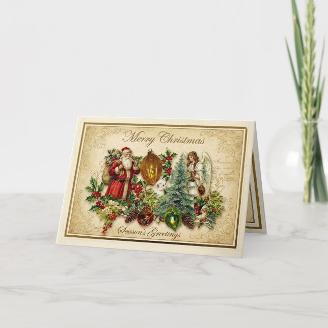Tarjeta Festiva Victorian Yuletide Splendor (Anverso)