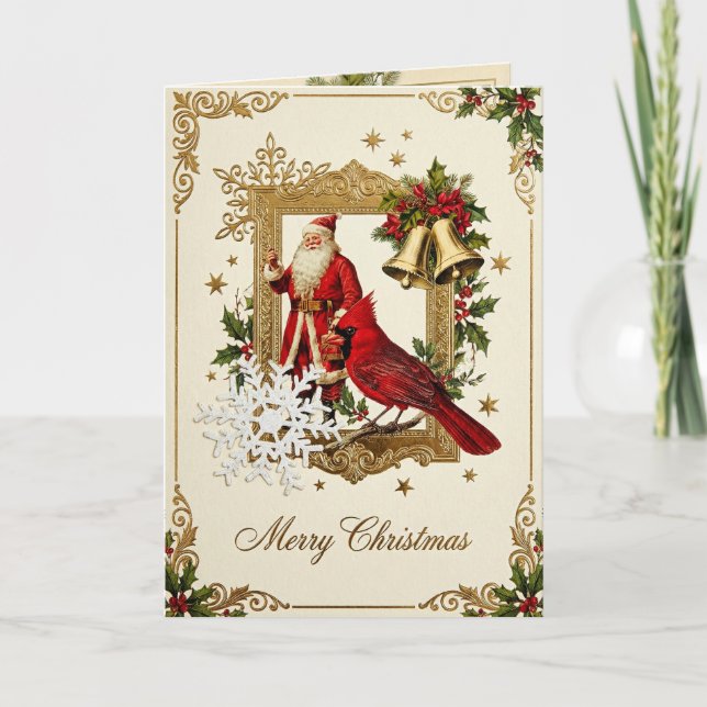 Tarjeta Festiva Victorian Yuletide Treasures Collage (Anverso)