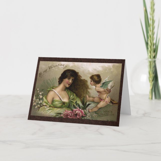 Tarjeta Festiva Victoriano a la pregunta de amor de mi Valentine (Anverso)