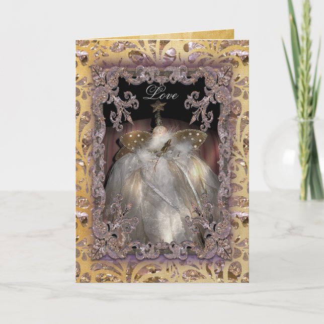 Tarjeta Festiva Victoriano de árbol superior (Anverso)