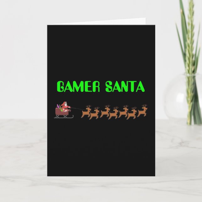 Tarjeta Festiva Videojugador Santa (Anverso)