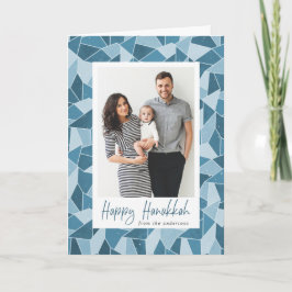 Tarjeta Festiva Vidrio Manchado Feliz Hanukkah 2 Foto