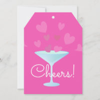 Vidrio Martini y corazones rosados animando