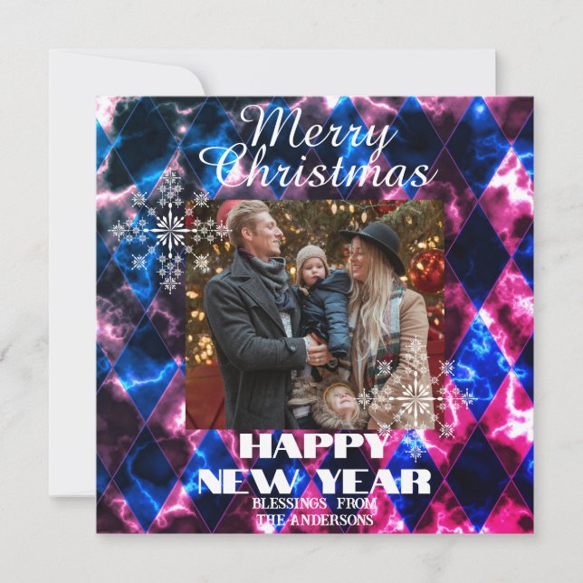 Tarjeta Festiva Vidrio teñido brumoso Foto multicolores (Anverso)