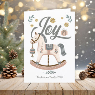 Tarjeta Festiva Viejo Boho Rockefeller Horse Earth Tones Joy
