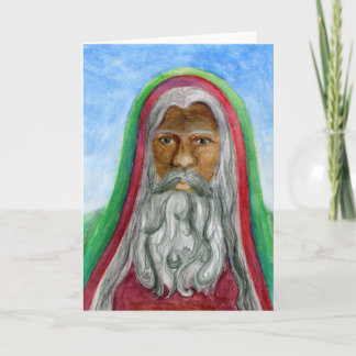Tarjeta Festiva Viejo Mundo afroamericano Santa