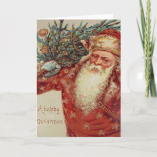 Tarjeta Festiva Viejo Mundo Santa