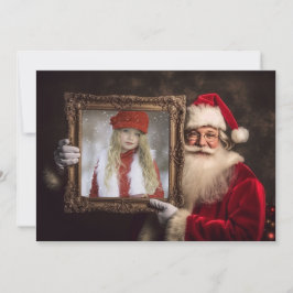 Tarjeta Festiva Viejo Mundo Santa | Añadir tu foto | Navidades de 