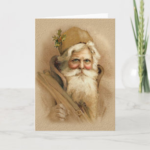 Tarjeta Festiva Viejo Mundo Santa - Sin texto