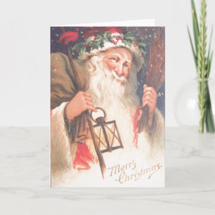 Tarjeta Festiva Viejo San Nicolás con la cosecha de Lantern