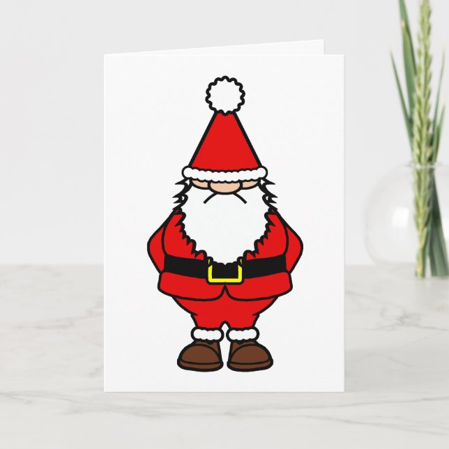 Tarjeta Festiva Viejo Santa Grumpy (Anverso)