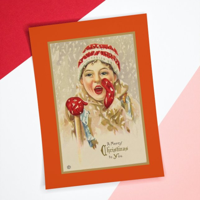 Tarjeta Festiva Viejo Viejo Viejo Navidades Temáticos Invierno Niñ (Subido por el creador)