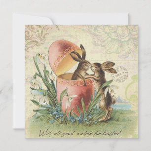 Tarjeta Festiva Viejos conejitos de Pascua de Francia