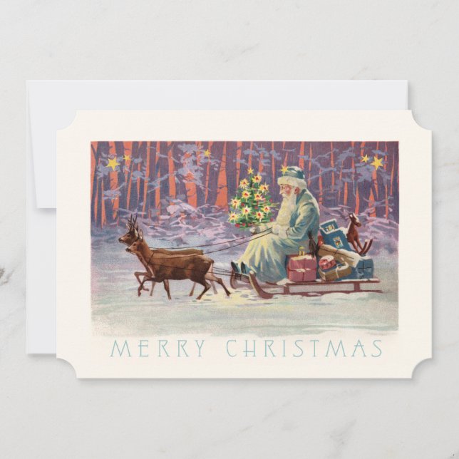 Tarjeta Festiva Viena Woods Santa (Anverso)